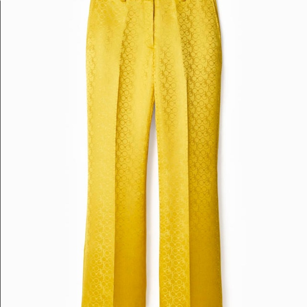IRIS APFEL x H&M - YELLOW - JACQUARD WEAVE PANTS - SIZE L
